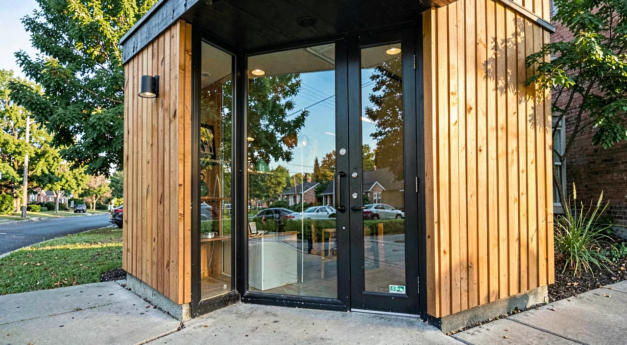 The glass frontage on Bower Lane, Subiaco